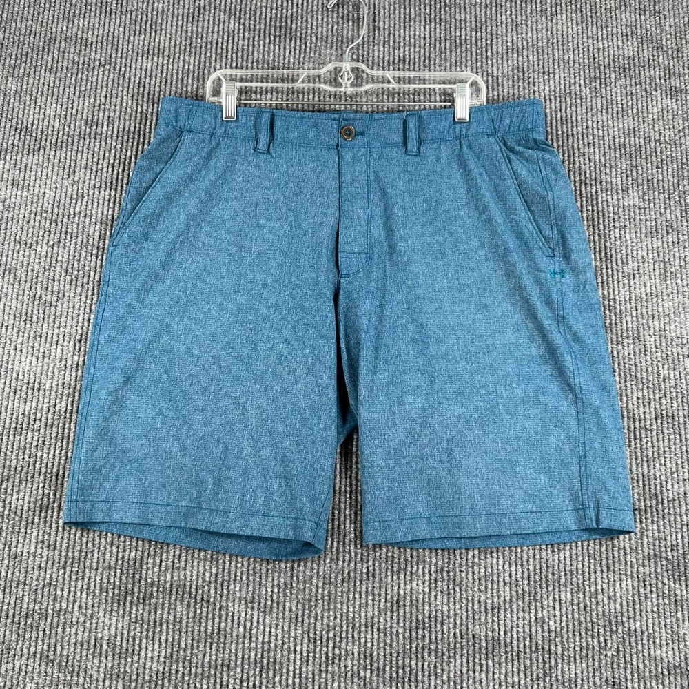 Under Armour Performance Golf Shorts Mens Size 38 Blue Chino Heat Gear Loose Fit